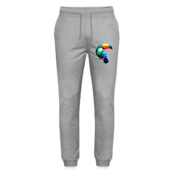 Toucan - Stanley/Stella Mover Unisex Organic Jogging Trousers - heather grey - Front - Marisol (170cm) & Nik (191cm)