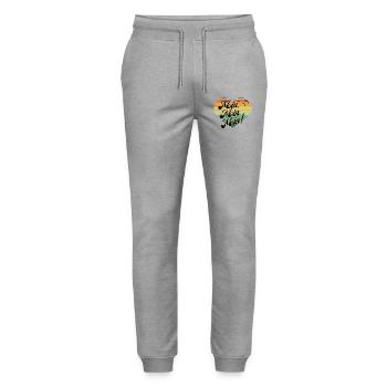 moin, Norddeutscher Gruss, hallo - Stanley/Stella Unisex Bio Jogginghose Mover  - Grau meliert - Vorne - Marisol (170cm) & Nik (191cm)