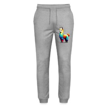 Alpaca - Stanley/Stella Mover Unisex Organic Jogging Trousers - heather grey - Front - Marisol (170cm) & Nik (191cm)