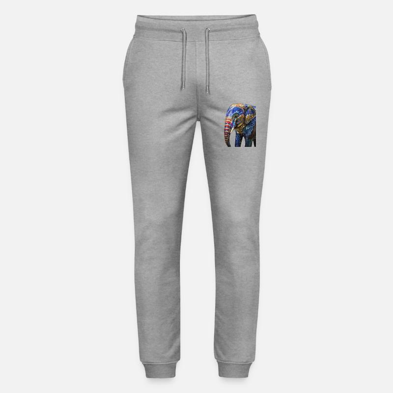 elefant,pailletten,elefant mit pailletten,gold, - Stanley/Stella Unisex Bio Jogginghose Mover  - Grau meliert