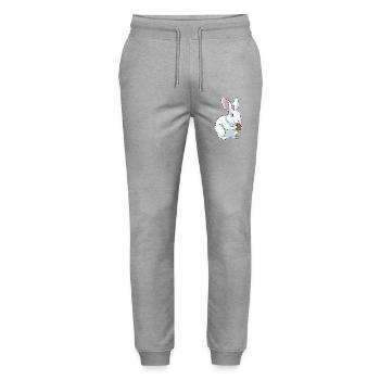 Bunny Cookie - Stanley/Stella Mover Unisex Organic Jogging Trousers - heather grey - Front - Marisol (170cm) & Nik (191cm)