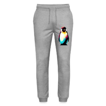 Pinguin - Stanley/Stella Unisex Bio Jogginghose Mover  - Grau meliert - Vorne - Marisol (170cm) & Nik (191cm)