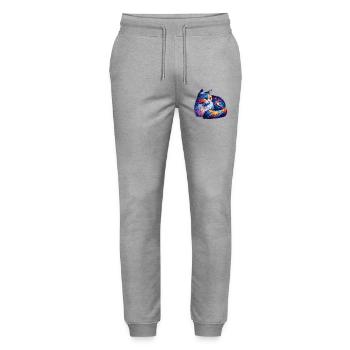 Katze - Stanley/Stella Unisex Bio Jogginghose Mover  - Grau meliert - Vorne - Marisol (170cm) & Nik (191cm)