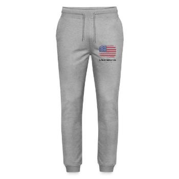 Sacramento, California, USA - Stanley/Stella Mover Unisex Organic Jogging Trousers - heather grey - Front - Marisol (170cm) & Nik (191cm)
