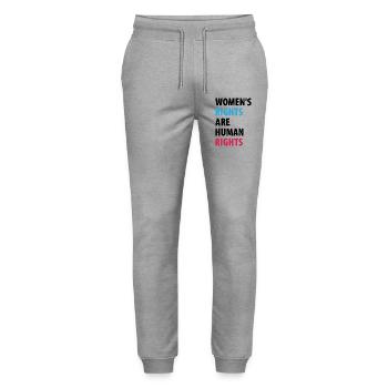 Women's Right Are Human Rights - Stanley/Stella Mover Unisex Organic Jogging Trousers - heather grey - Front - Marisol (170cm) & Nik (191cm)