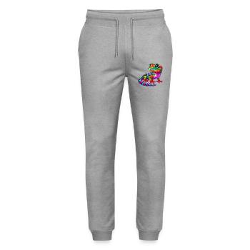 Gecko - Stanley/Stella Mover Unisex Organic Jogging Trousers - heather grey - Front - Marisol (170cm) & Nik (191cm)