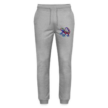 Gecko - Stanley/Stella Unisex Bio Jogginghose Mover  - Grau meliert - Vorne - Marisol (170cm) & Nik (191cm)