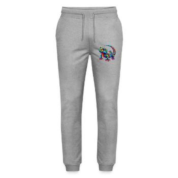 Gecko - Pantalon de jogging bio MOVER Stanley/Stella unisexe - gris chiné - Devant - Marisol (170cm) & Nik (191cm)
