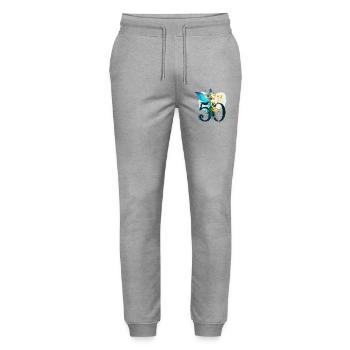 50 Years Fairy Elf Cute Birthday Gift - Stanley/Stella Mover Unisex Organic Jogging Trousers - heather grey - Front - Marisol (170cm) & Nik (191cm)