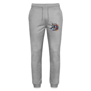 Pferd - Stanley/Stella Unisex Bio Jogginghose Mover  - Grau meliert - Vorne - Marisol (170cm) & Nik (191cm)