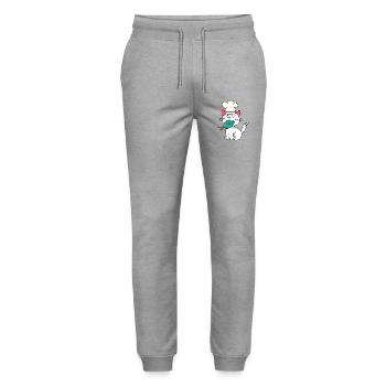 Cat, Fish, Cook, Cooking, Home Cook, Cats, Fish - Stanley/Stella Mover Unisex Organic Jogging Trousers - heather grey - Front - Marisol (170cm) & Nik (191cm)