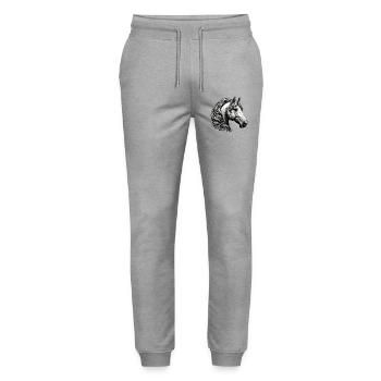 Pferd - Stanley/Stella Unisex Bio Jogginghose Mover  - Grau meliert - Vorne - Marisol (170cm) & Nik (191cm)