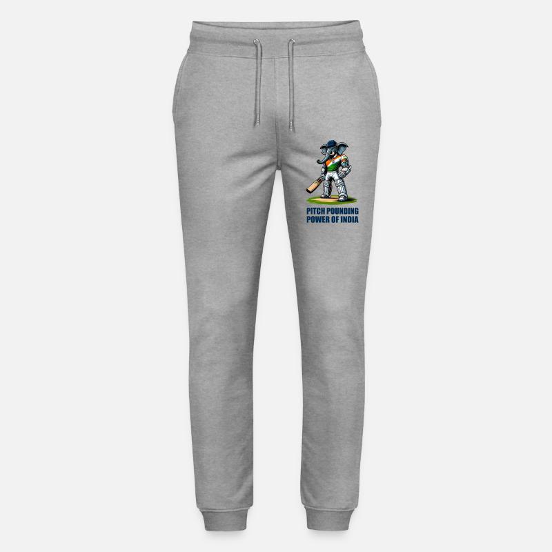 Motif d'éléphant de cricket indien - Pantalon de jogging bio MOVER Stanley/Stella unisexe - gris chiné