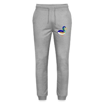 Pretty Colorful Mallard - Stanley/Stella Mover Unisex Organic Jogging Trousers - heather grey - Front - Marisol (170cm) & Nik (191cm)