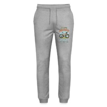 Bicycle Motivational Quote T-Shirt - Stanley/Stella Mover Unisex Organic Jogging Trousers - heather grey - Front - Marisol (170cm) & Nik (191cm)
