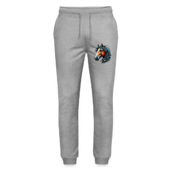 Pferd - Stanley/Stella Unisex Bio Jogginghose Mover  - Grau meliert - Vorne - Marisol (170cm) & Nik (191cm)