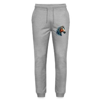 Pferd - Stanley/Stella Unisex Bio Jogginghose Mover  - Grau meliert - Vorne - Marisol (170cm) & Nik (191cm)
