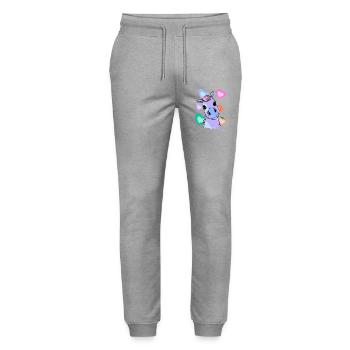 Fantasy Heart Pony Colorful Colorful Child Baby - Stanley/Stella Mover Unisex Organic Jogging Trousers - heather grey - Front - Marisol (170cm) & Nik (191cm)