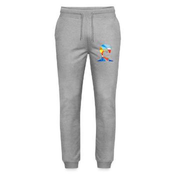 human face - Stanley/Stella Mover Unisex Organic Jogging Trousers - heather grey - Front - Marisol (170cm) & Nik (191cm)