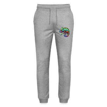 Chameleon - Stanley/Stella Mover Unisex Organic Jogging Trousers - heather grey - Front - Marisol (170cm) & Nik (191cm)