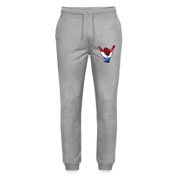 Holland Flag Surfing Symbol used - Stanley/Stella Mover Unisex Organic Jogging Trousers - heather grey - Front - Marisol (170cm) & Nik (191cm)