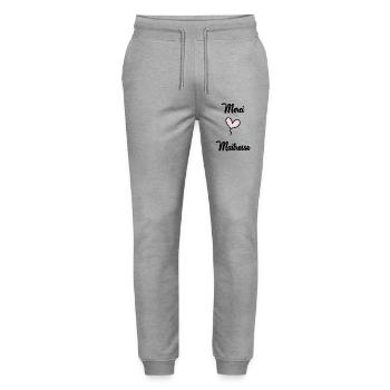 GELIEBTE - Stanley/Stella Unisex Bio Jogginghose Mover  - Grau meliert - Vorne - Marisol (170cm) & Nik (191cm)