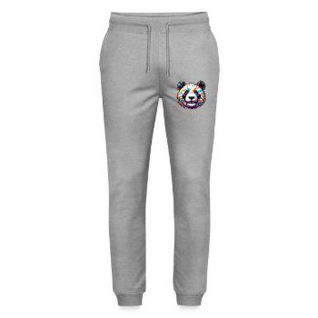 Panda - Stanley/Stella Unisex Bio Jogginghose Mover  - Grau meliert - Vorne - Marisol (170cm) & Nik (191cm)