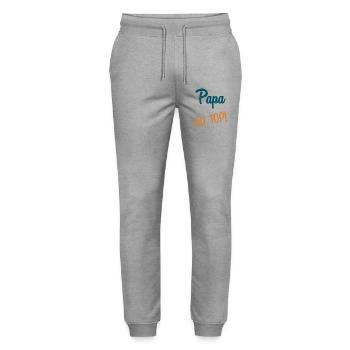 BONNE FÊTE PAPA. PAPA. FÊTE DES PÈRES. PÈRE. BONNE - Pantalon de jogging bio MOVER Stanley/Stella unisexe - gris chiné - Devant - Marisol (170cm) & Nik (191cm)