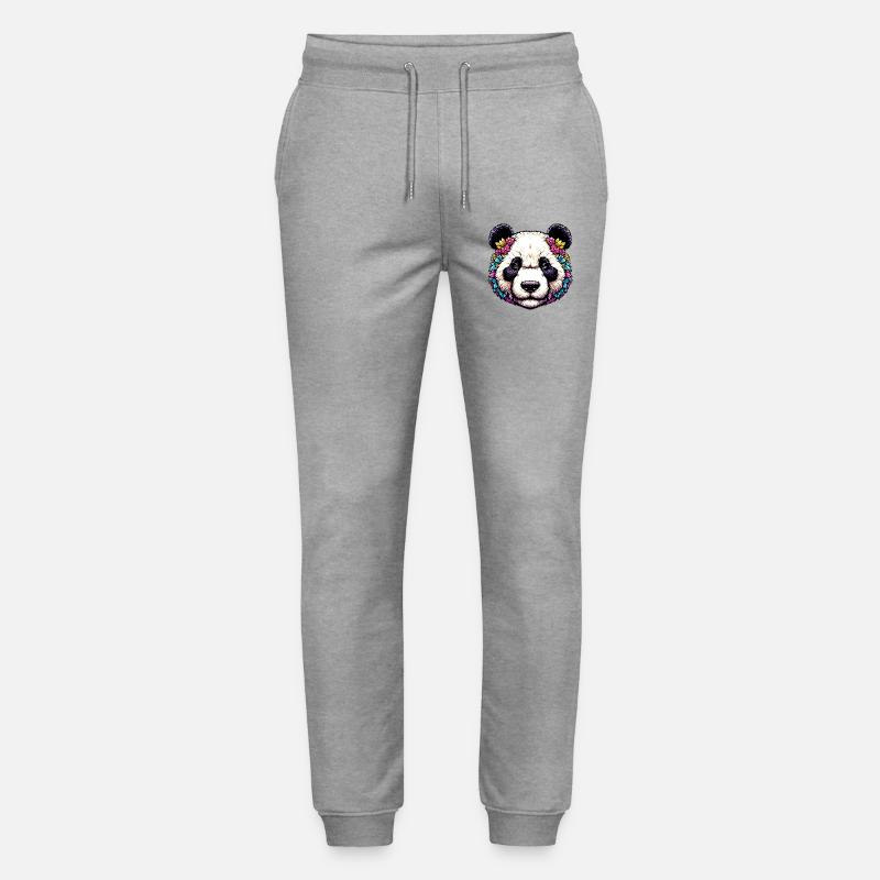 Panda - Stanley/Stella Mover Unisex Organic Jogging Trousers - heather grey