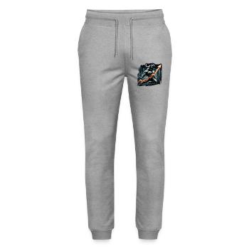 Finance Stocks Taurus Bull Wall Street Gift - Stanley/Stella Mover Unisex Organic Jogging Trousers - heather grey - Front - Marisol (170cm) & Nik (191cm)