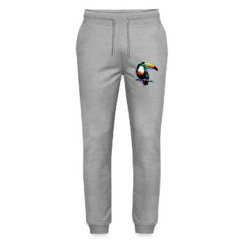 Toucan - Stanley/Stella Mover Unisex Organic Jogging Trousers - heather grey - Front - Marisol (170cm) & Nik (191cm)