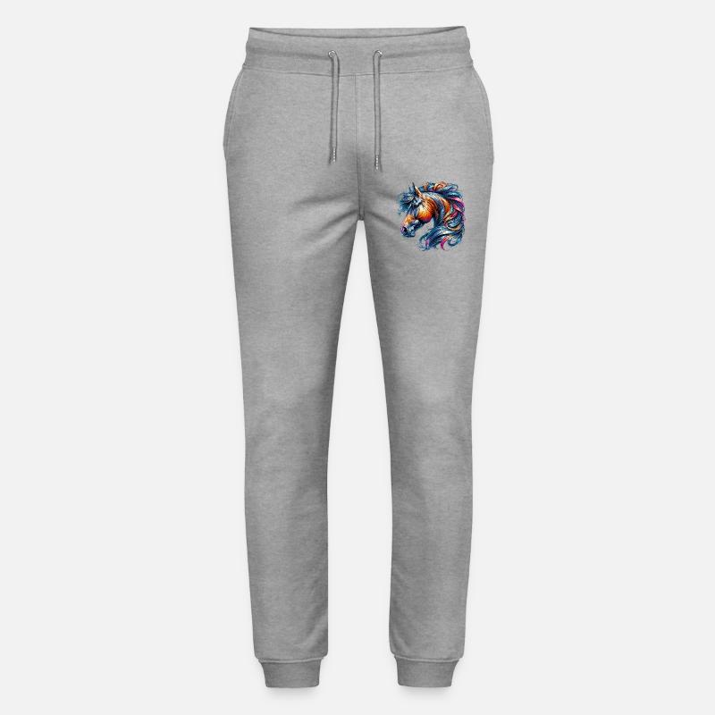 Pferd - Stanley/Stella Unisex Bio Jogginghose Mover  - Grau meliert