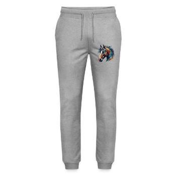 Pferd - Stanley/Stella Unisex Bio Jogginghose Mover  - Grau meliert - Vorne - Marisol (170cm) & Nik (191cm)