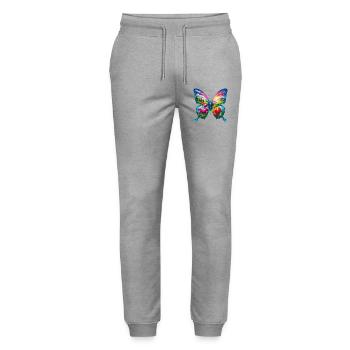 Schmetterlingsblumen Tulpen Tulpe Holland - Stanley/Stella Unisex Bio Jogginghose Mover  - Grau meliert - Vorne - Marisol (170cm) & Nik (191cm)
