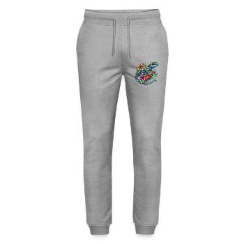 Gecko - Pantalon de jogging bio MOVER Stanley/Stella unisexe - gris chiné - Devant - Marisol (170cm) & Nik (191cm)