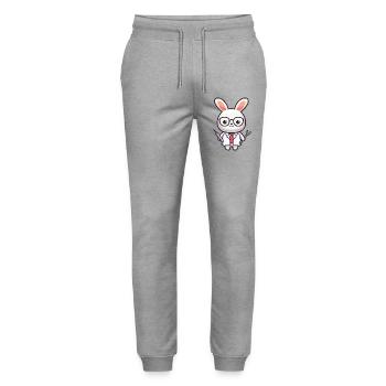 Doctor Bunny: The Carrot Caregiver - Stanley/Stella Mover Unisex Organic Jogging Trousers - heather grey - Front - Marisol (170cm) & Nik (191cm)