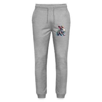 Lapin - Pantalon de jogging bio MOVER Stanley/Stella unisexe - gris chiné - Devant - Marisol (170cm) & Nik (191cm)