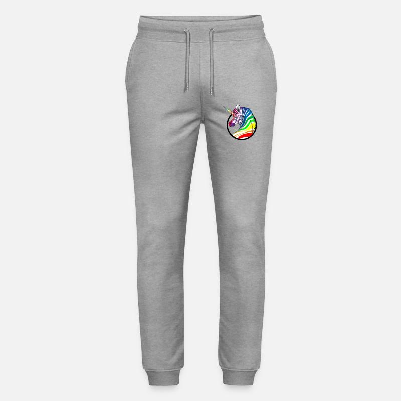 Regenbogen Einhorn Zebra - Stanley/Stella Unisex Bio Jogginghose Mover  - Grau meliert