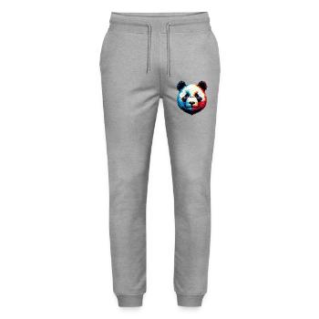 Panda - Stanley/Stella Unisex Bio Jogginghose Mover  - Grau meliert - Vorne - Marisol (170cm) & Nik (191cm)