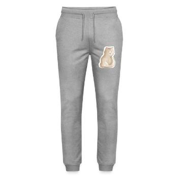 müdes Kätzchen - Stanley/Stella Unisex Bio Jogginghose Mover  - Grau meliert - Vorne - Marisol (170cm) & Nik (191cm)