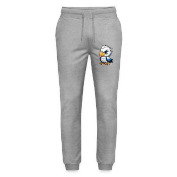 Cheeky Eagle Chick - Stanley/Stella Mover Unisex Organic Jogging Trousers - heather grey - Front - Marisol (170cm) & Nik (191cm)