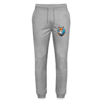 Gaming Foxie - Stanley/Stella Mover Unisex Organic Jogging Trousers - heather grey - Front - Marisol (170cm) & Nik (191cm)