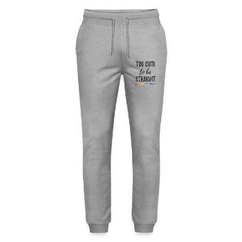 LGBT Pride Month - Too Cute To Be Straight - Stanley/Stella Mover Unisex Organic Jogging Trousers - heather grey - Front - Marisol (170cm) & Nik (191cm)