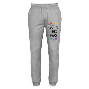 LGBT Pride Month - Born This Way - Stanley/Stella Mover Unisex Organic Jogging Trousers - heather grey - Front - Marisol (170cm) & Nik (191cm)