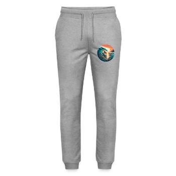 Sunset Surfer - Stanley/Stella Unisex Bio Jogginghose Mover  - Grau meliert - Vorne - Marisol (170cm) & Nik (191cm)