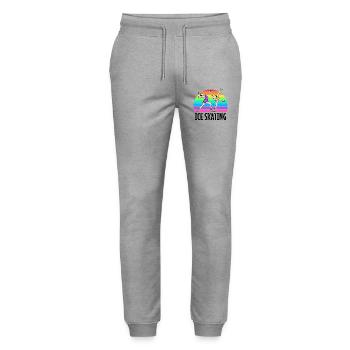 Wintersport Eislaufen Winterurlaub Eis Schnee Kalt - Stanley/Stella Unisex Bio Jogginghose Mover  - Grau meliert - Vorne - Marisol (170cm) & Nik (191cm)