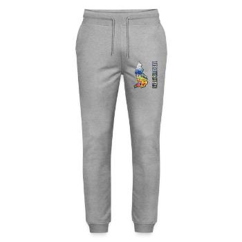 Watercolor Map of Liechtenstein - Stanley/Stella Mover Unisex Organic Jogging Trousers - heather grey - Front - Marisol (170cm) & Nik (191cm)