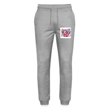 Sweet zodiac sign Taurus as pixel art - Stanley/Stella Mover Unisex Organic Jogging Trousers - heather grey - Front - Marisol (170cm) & Nik (191cm)