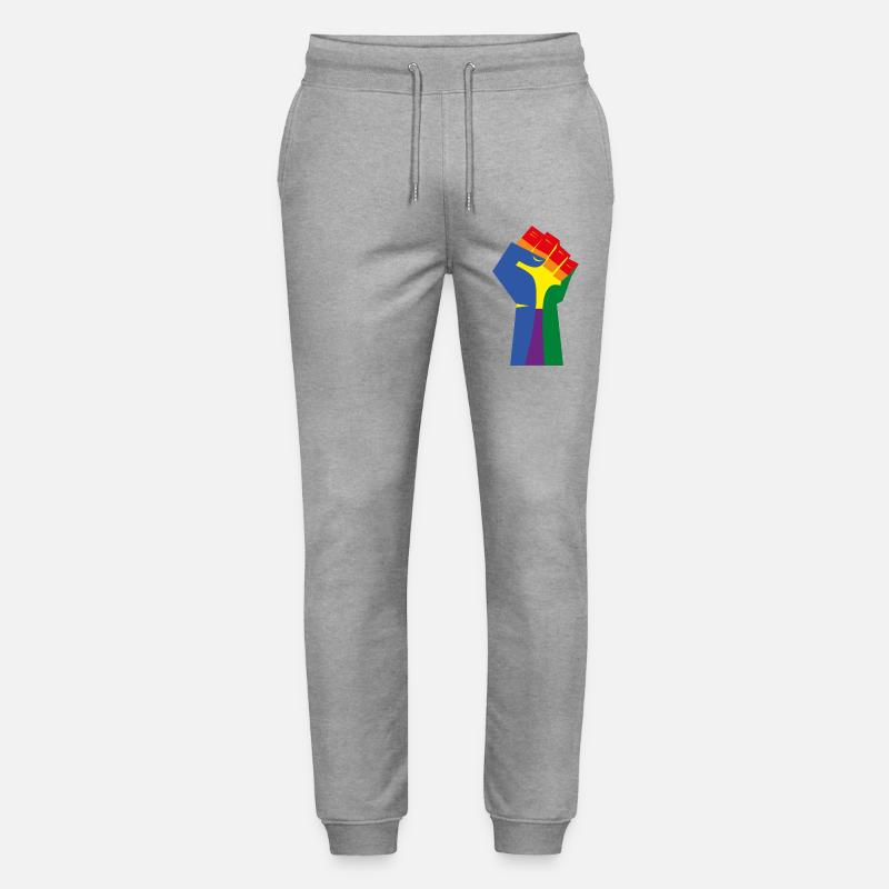 Die erhobene Faust (Regenbogenfarben) - Stanley/Stella Unisex Bio Jogginghose Mover  - Grau meliert