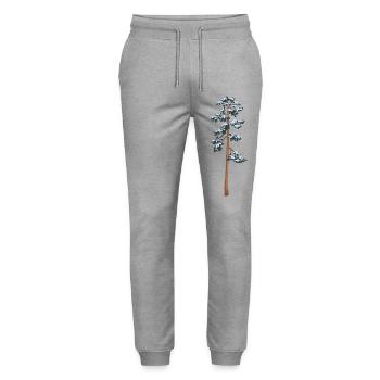 tall tree with snow - Stanley/Stella Mover Unisex Organic Jogging Trousers - heather grey - Front - Marisol (170cm) & Nik (191cm)